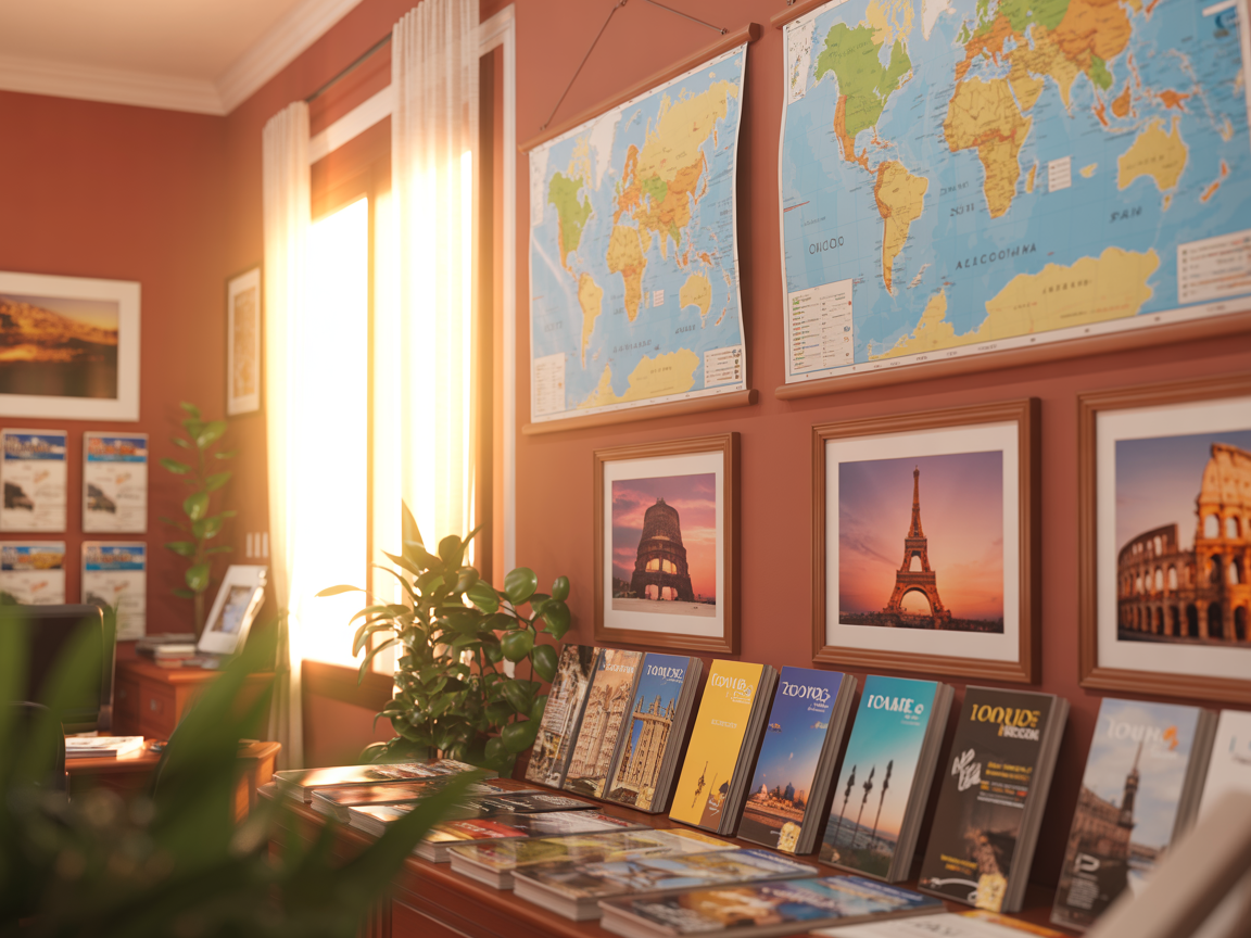 Oficina ViajesLine en Alicante - Interior acogedor estilo mediterráneo